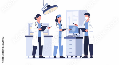 Medical Professionals Team in Hospital Operating Room.