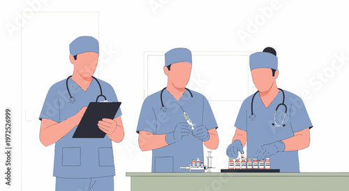 Medical Professionals Working in a Laboratory Setting.