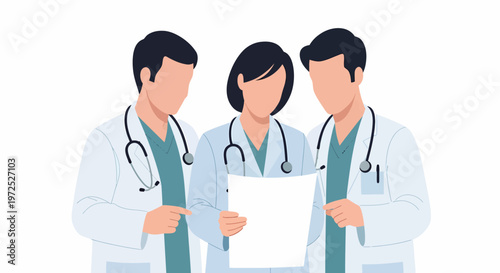 Medical Team Collaboration Doctors and Nurses Discussing Patient Care.