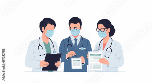 Medical Team Collaboration Doctors Nurses Healthcare Professionals.