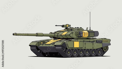 Green Military Tank Illustration