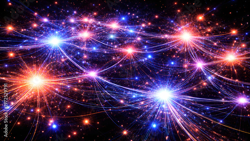 Wallpaper Mural abstract AI neural network glowing in dark background Torontodigital.ca