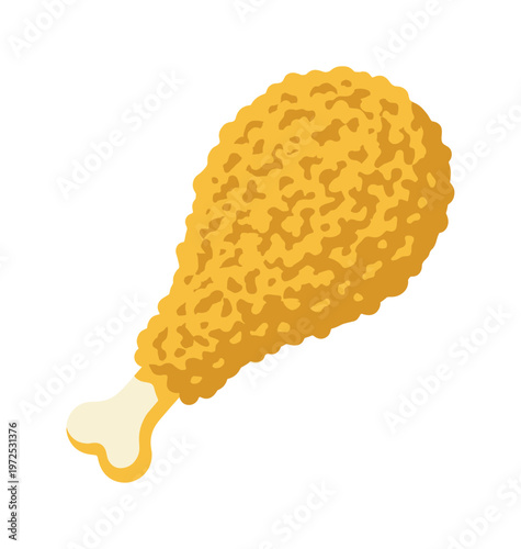 A simple vector icon of a crispy fried chicken drumstick. Perfect for fast food menus, restaurant logos, food apps, and advertising materials. Appetizing design.