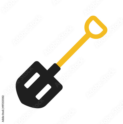 Simple shovel icon. Flat design vector illustration perfect for construction, gardening, or work symbols. A clean and modern tool graphic for web and app design.