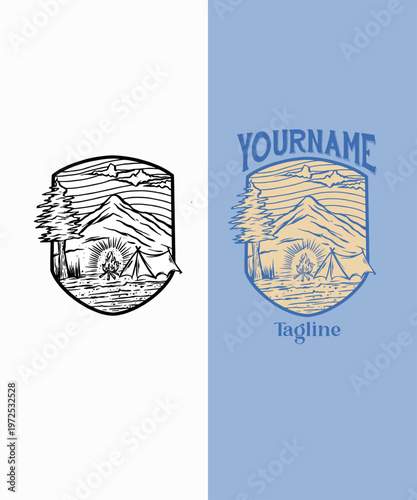 classic camping vector logo