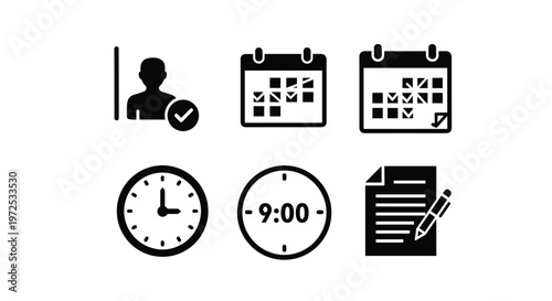 Business schedule and organization icons.