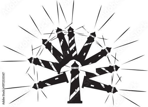 Black and white illustration of broken glass shattering