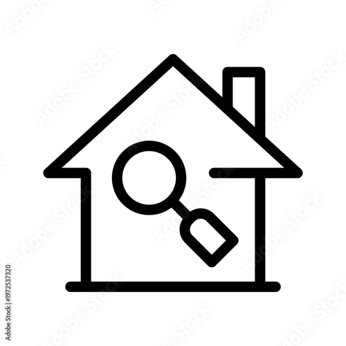 Smart house search icon modern property finder, real estate lookup and home discovery concept visual