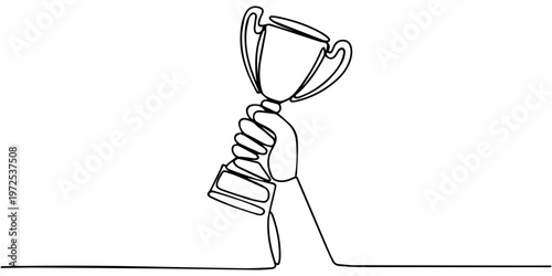 hand holds trophy cup competition continuous one line drawing, draw, silhouette, simplicity, butterfly, graphic, vignetting, abstract, art, contour, elegant, fly, illustration, insect, romantic