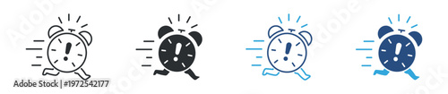 Rush Icon Set, Fast Action and Urgent Movement Symbols, Speed and Time Pressure Concept Icons, Vector Illustration