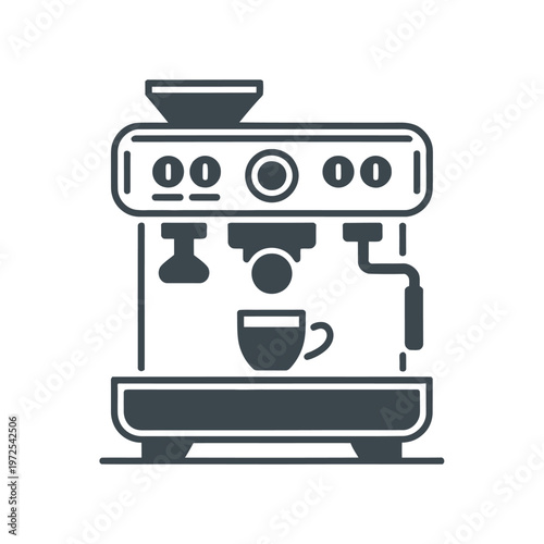 Professional Countertop Espresso Coffee Machine Illustration