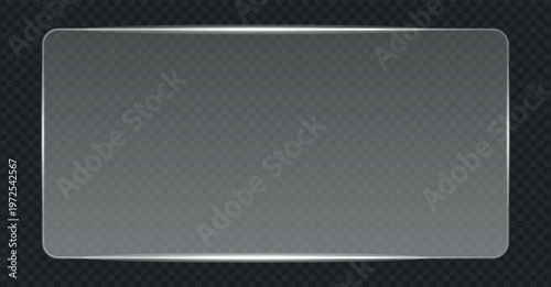 Collection of various clear glass plates with screws on transparent background.