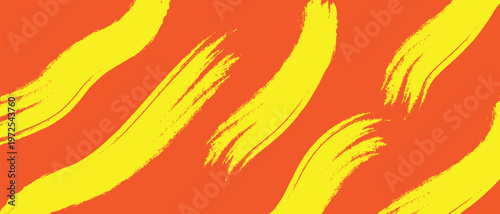 Abstract expressionist brushstrokes a vibrant orange and yellow composition