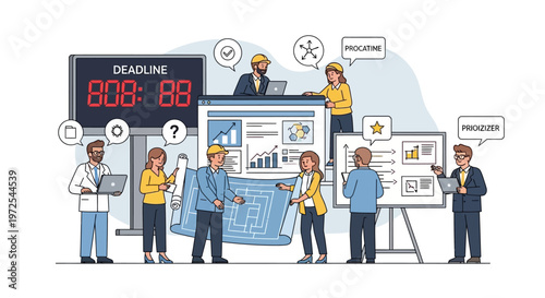 Business team working together on project deadline with planning and strategy