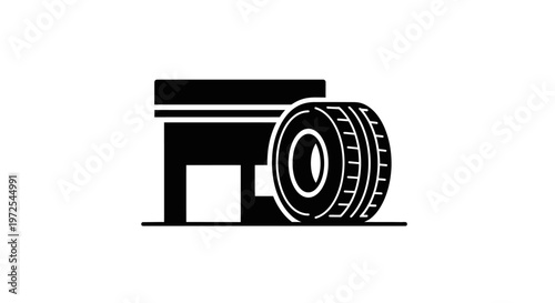 A stylized black leaf design element.