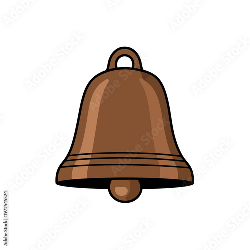 Bronze Bell Illustration: A simple yet elegant illustration of a bronze bell, perfect for adding a touch of classic charm to any design. 