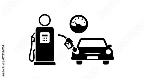 Fuel pump and car refueling icon.