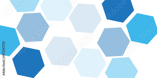 Modern pattern seamless blue hexagon honeycombs on a white background. Honey comb background pattern symbol abstract modern