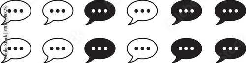 Speech bubble icons with ellipsis representing thinking or waiting for a message, suitable for chat and communication interfaces.