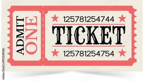 admission ticket design admit one vintage event pass vector