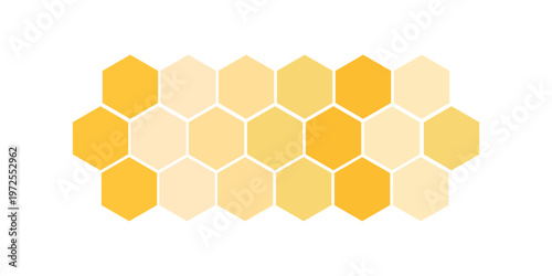 Abstract pattern seamless yellow hexagon honeycombs on a white background. Honey comb background pattern symbol modern