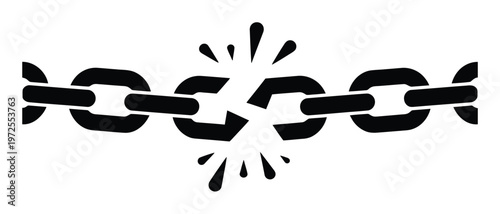 Broken Chain Link Symbol Representing Failure and Disconnection
