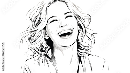 Cheerful Blonde Happy People Vector Laughing with Charismatic Smiles