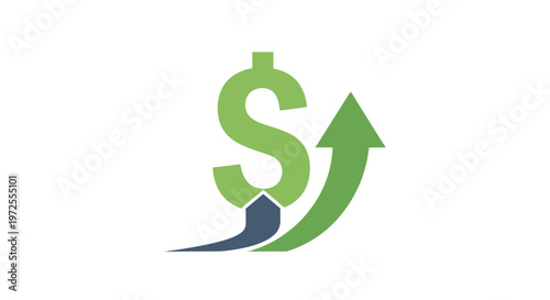 Minimal Flat Tax Refund Graphic with Dollar Sign and Rising Arrow