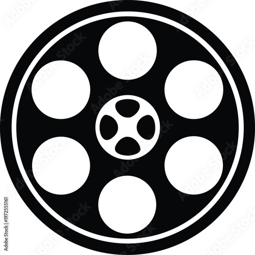 Classic film reel cinema movie icon vector illustration