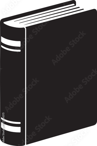 Classic vintage book with bound edges and a simple design silhouette vector icon
