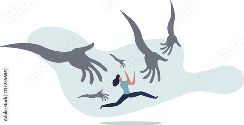 Fear or struggle from business failure, anxiety, depression or panic attack, afraid or negative feeling,.person's life situation and his activities.