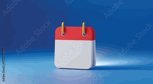 Vector illustration richly Colorful of a Blank Calendar on a Blue Gradient Background