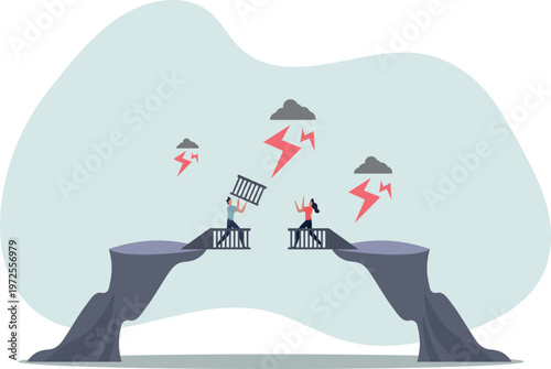 Conflict resolution and disagreement problem management.Marriage divorce or business negotiation with anger, debate, dispute or confrontation arguing battle.person's life situation and his activities.