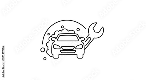 Car wash and repair service icon.