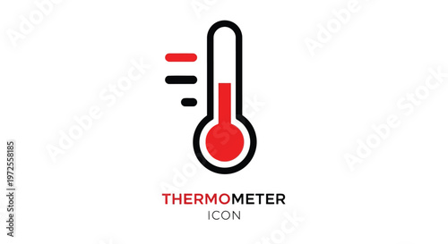 Vector illustration of thermometer icon design, simple flat vector illustration