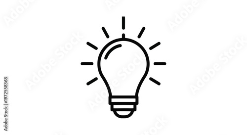 Vector illustration of light bulb icon symbol, creative idea concept, vector illustration