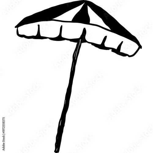  Beach Umbrella on Sandy Shore