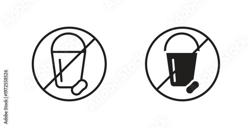 Cleaning bucket with sponge sign for web design. icon symbol vector