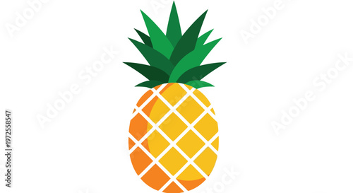 Vector illustration of vector illustration of a fresh pineapple fruit