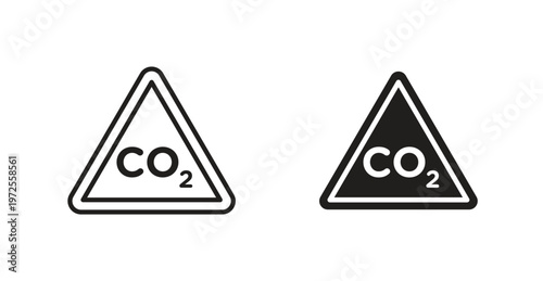 CO2 warning sign for web design. icon symbol vector