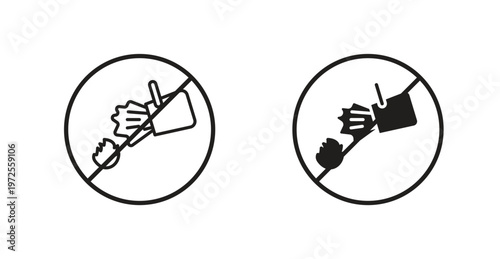 Do not extinguish with water sign for web design. icon symbol vector
