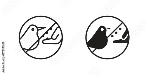 Do not feed birds sign for web design. icon symbol vector