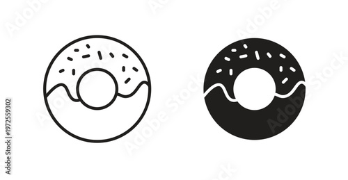 Doughnut icon for web design. icon symbol vector