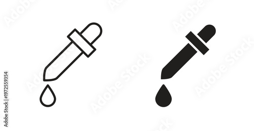 Dropper pipette icon for web design. icon symbol vector