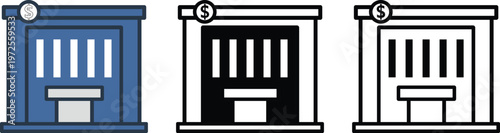 Bank Building Icon Finance Banking Institution Money Investment Symbol