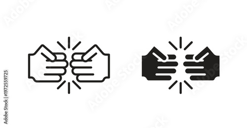Fist bump icon for web design. icon symbol vector
