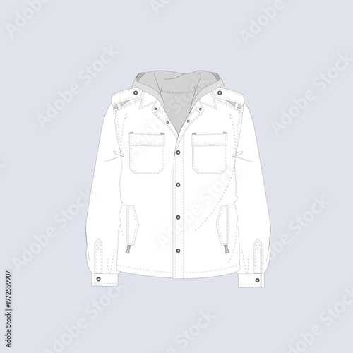 Boys Hooded Jacket Shirt with Pockets Casual Outerwear Kids Fashion Design