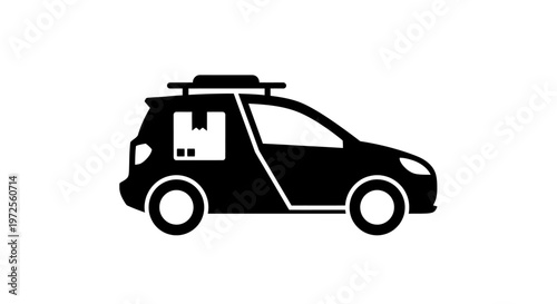 Simple silhouette of a family car.