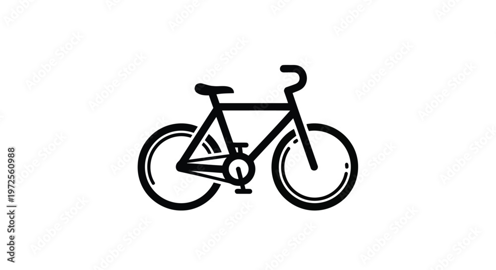 Obraz premium Vector illustration monochrome minimal bicycle silhouette on white background for infographic use