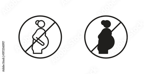 Forbidden pregnant icon for web design. icon symbol vector